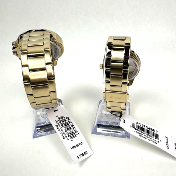 NWT Fossil His and Hers Multifunction Gold-Tone Stainless Steel Watch BQ2754SET - Picture 4 of 14